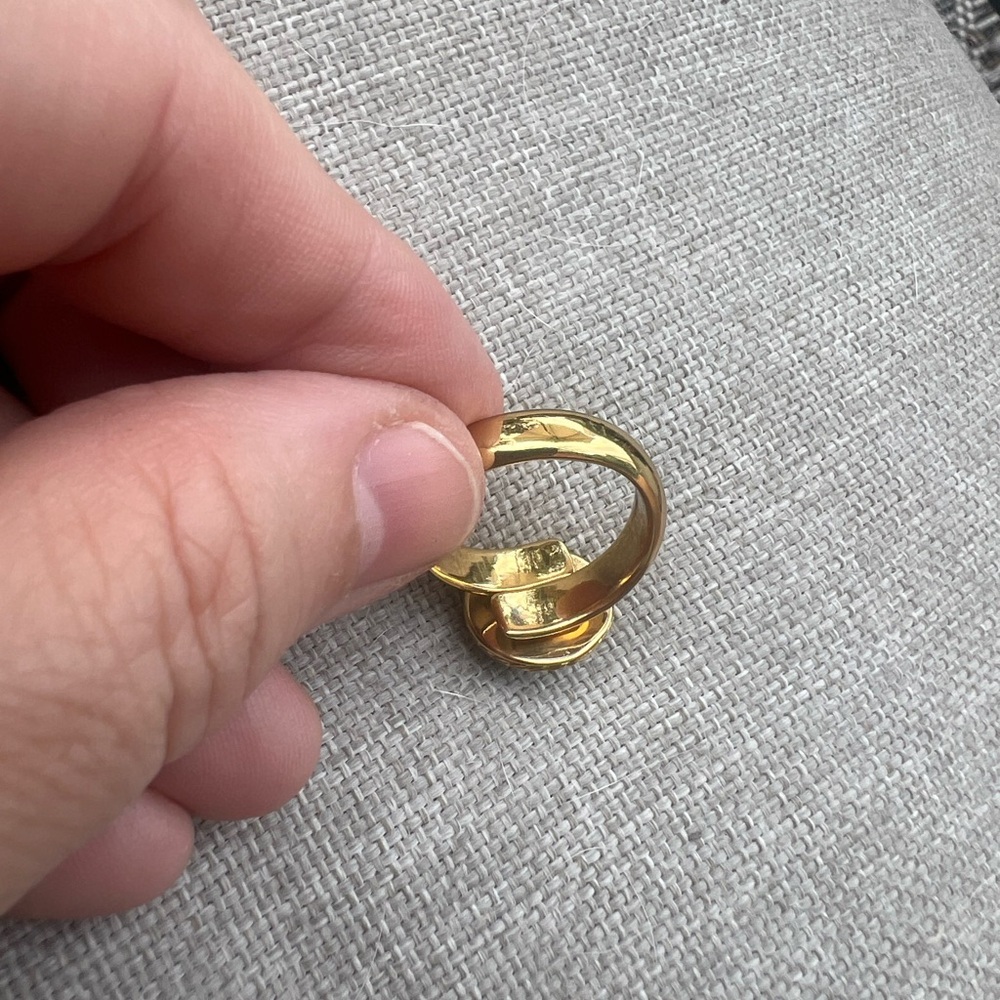 Gold And Green Statement Ring - image 3